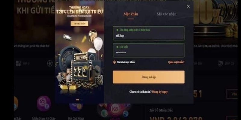 Đăng nhập K8CC để chơi game trên điện thoại